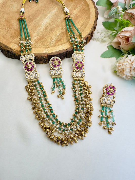 layered Side Broach Necklace Set