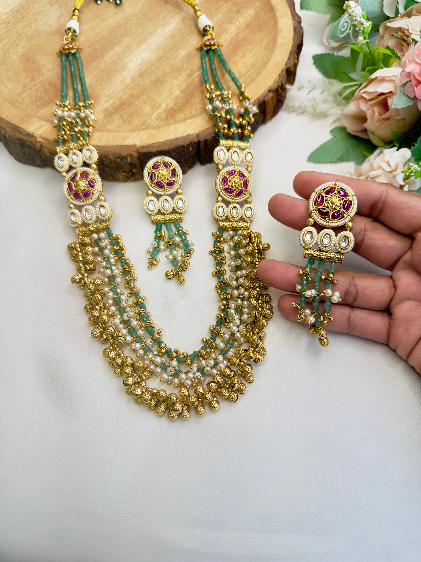 layered Side Broach Necklace Set