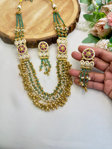 layered Side Broach Necklace Set