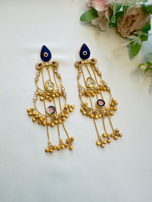 Blue Pink Golden Replica Earrings