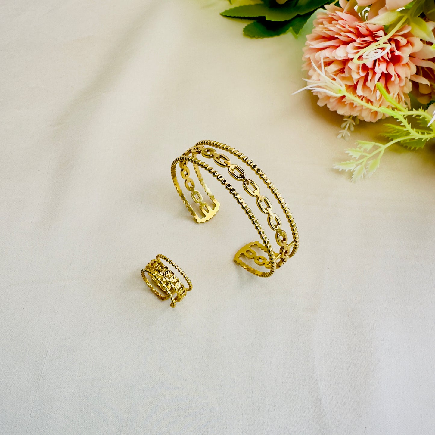 Tarnish Free Bracelet Ring Combo