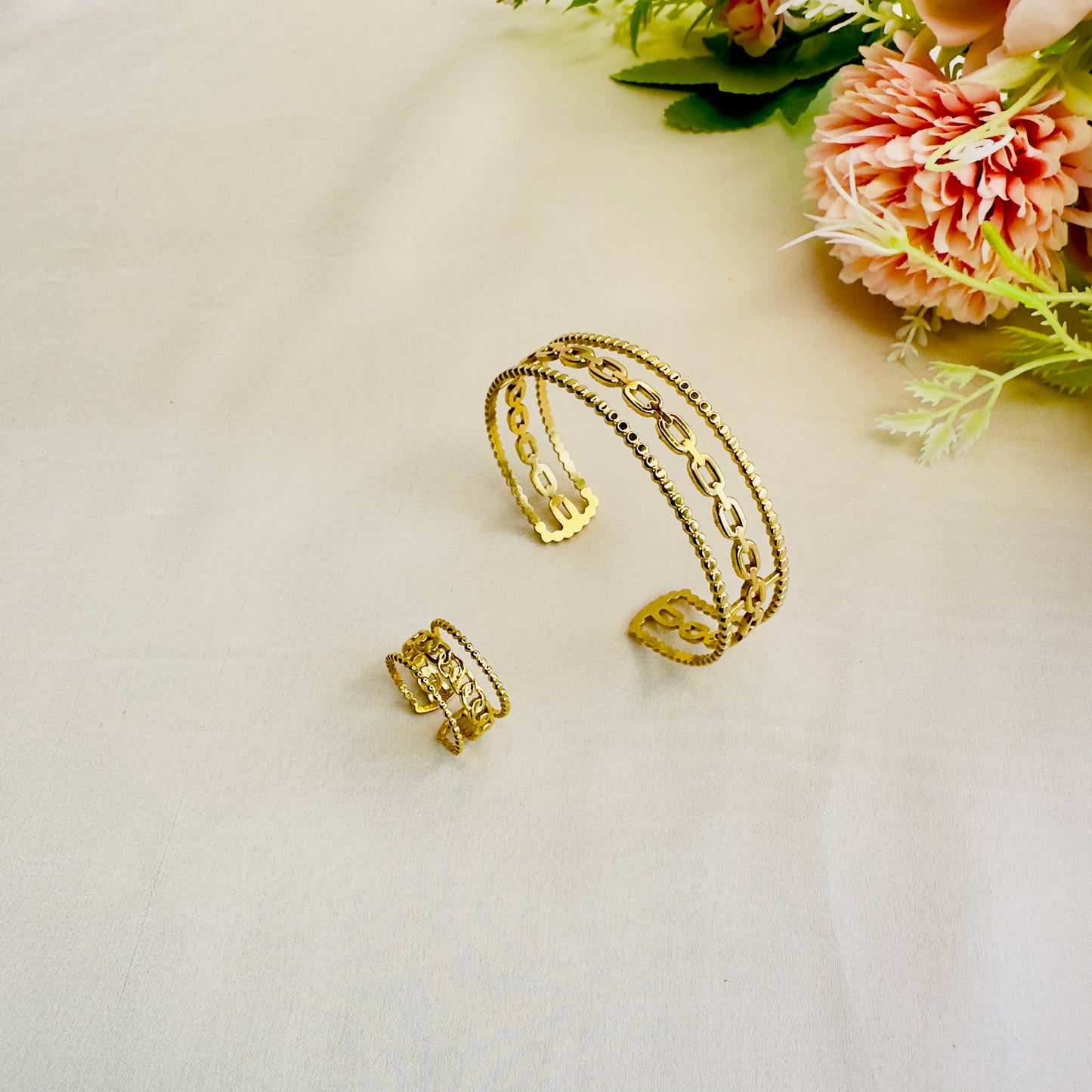 Tarnish Free Bracelet Ring Combo