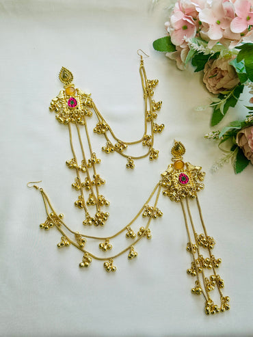Kashmiri Earrings with Earchain