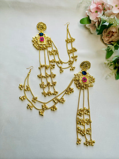 Kashmiri Earrings with Earchain