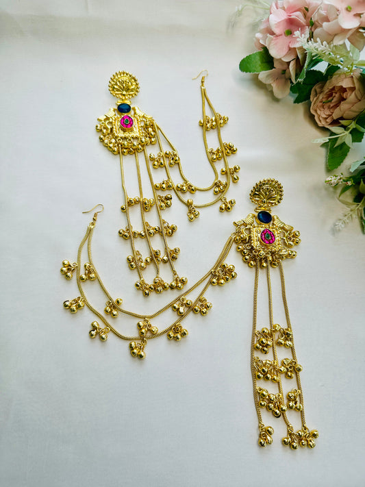 Kashmiri Earrings with Earchain