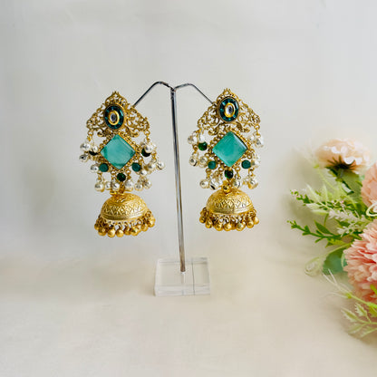 Kundan work Golden Jhumka