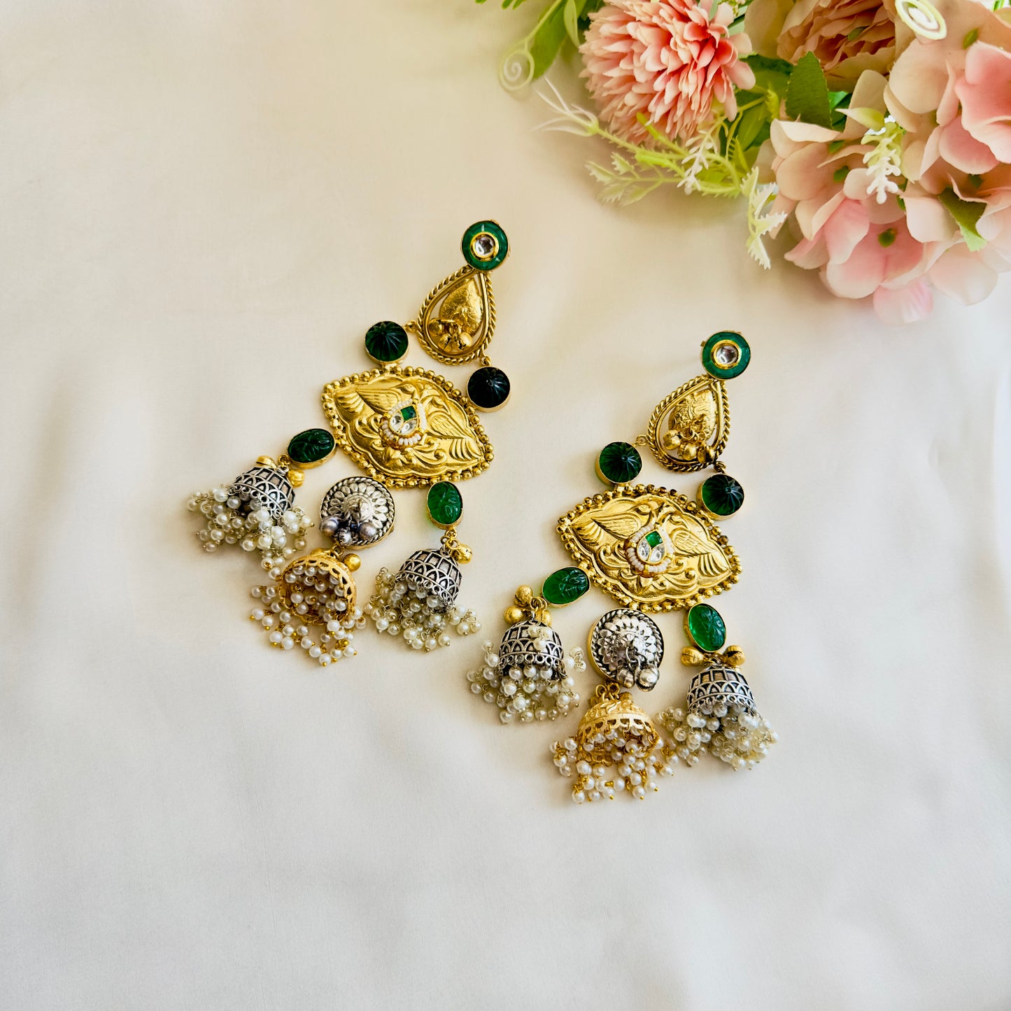 Three Jhumki Earrings