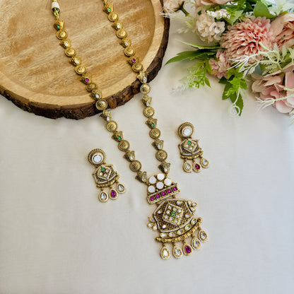 Long MOP Pendant Necklace Set