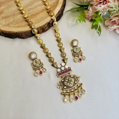 Long MOP Pendant Necklace Set