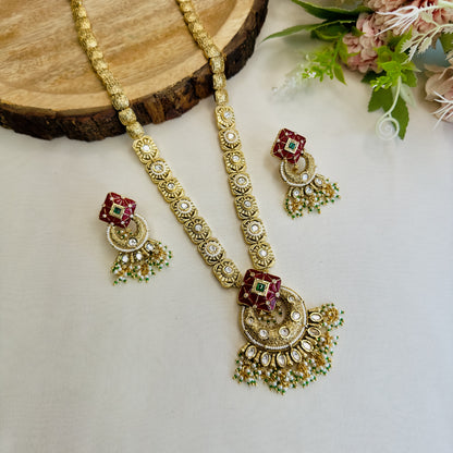 Kundan Red Rajawadi Necklace Set