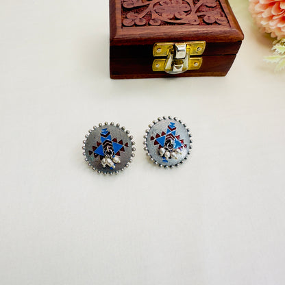 Silver replica Hand painted Earrings