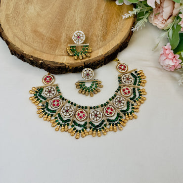 Nine Pendant double Layer Necklace Set