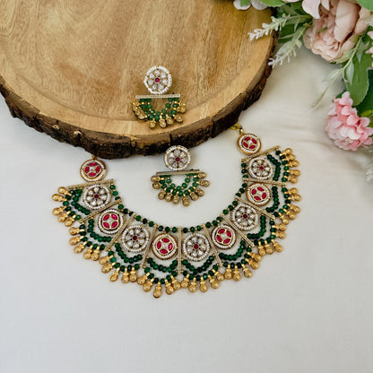Nine Pendant double Layer Necklace Set