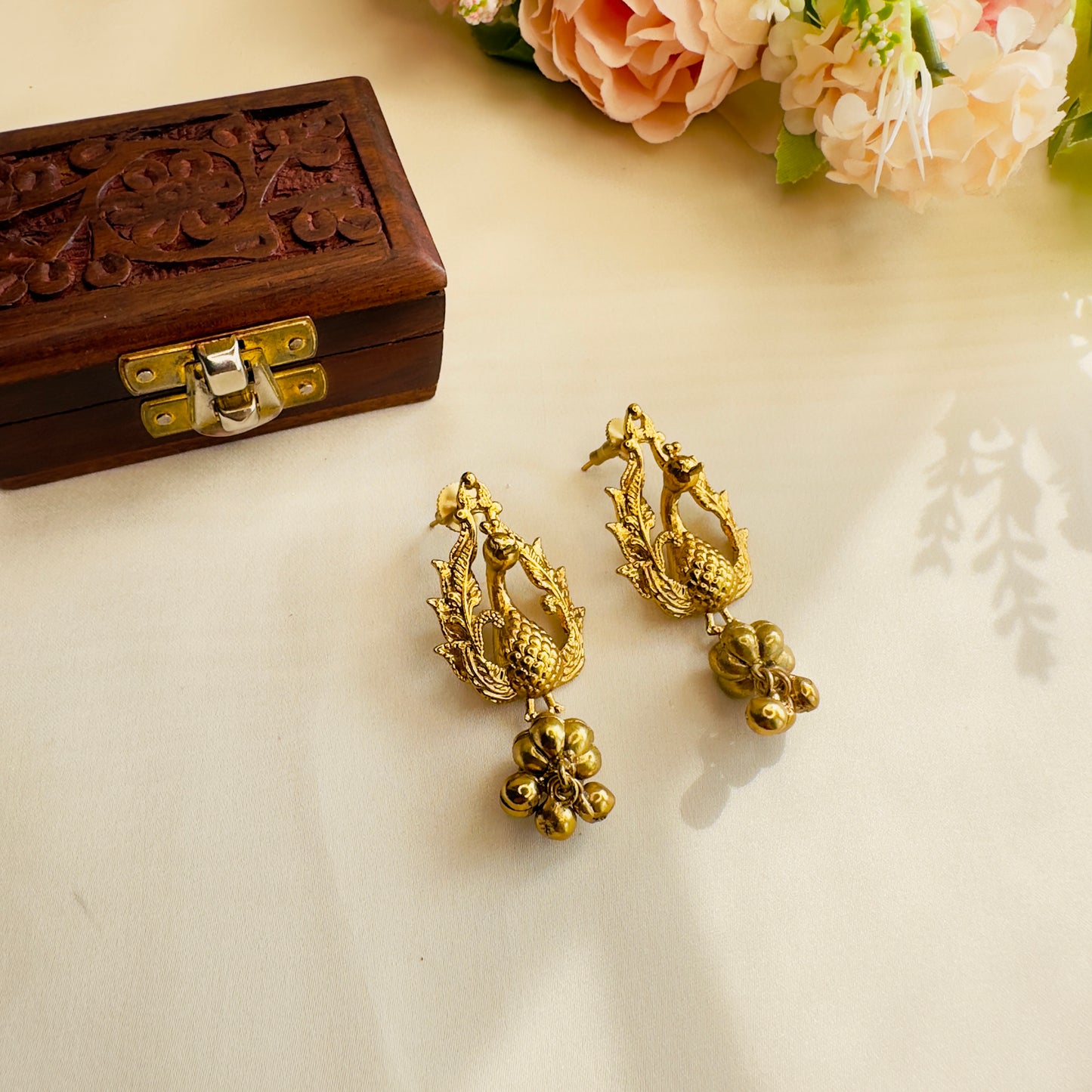 3D Peacock Stud Earrings