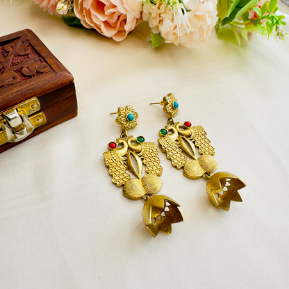 Peacock Design Multicolor Earrings