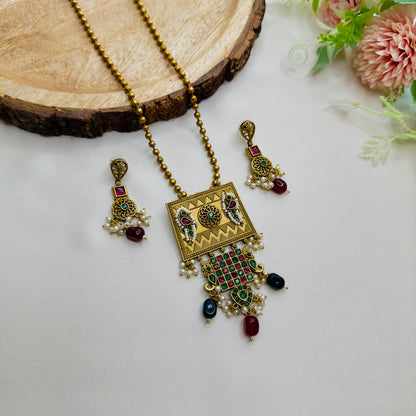 Apala Polish Multicolor Long Pendant Set