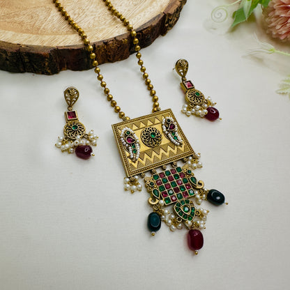 Apala Polish Multicolor Long Pendant Set