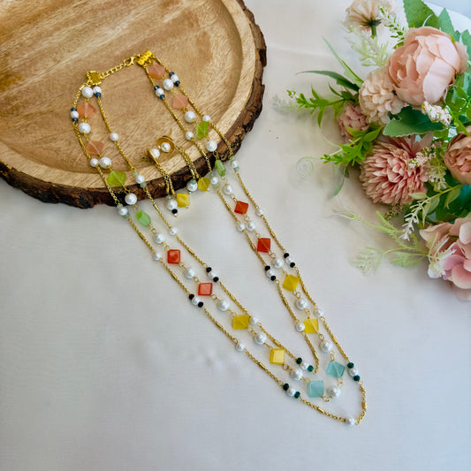 Multicolor Beads Necklace Set