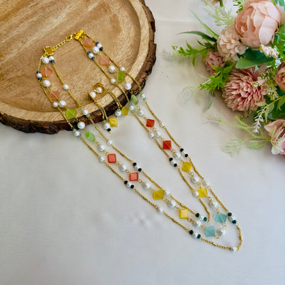 Multicolor Beads Necklace Set