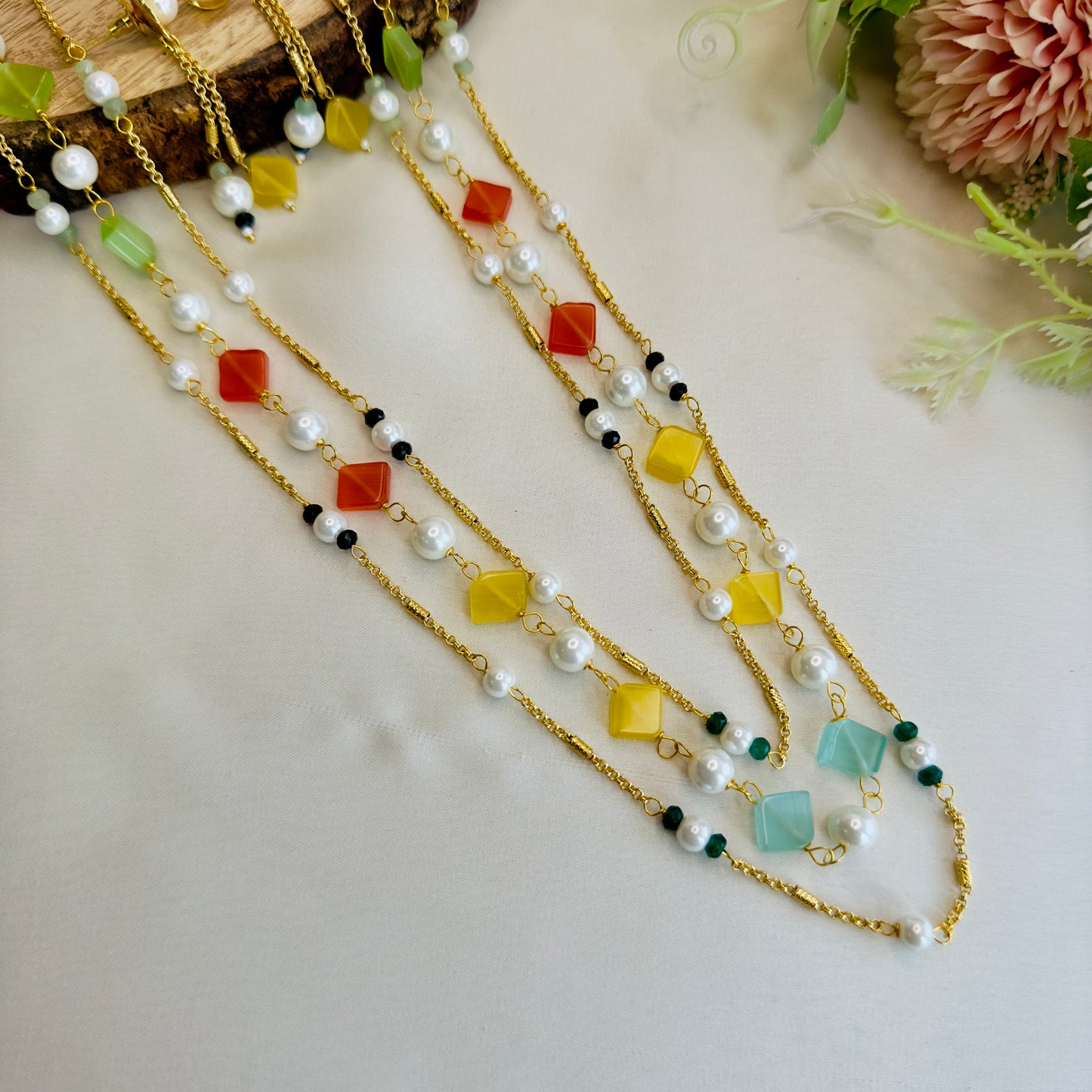 Multicolor Beads Necklace Set