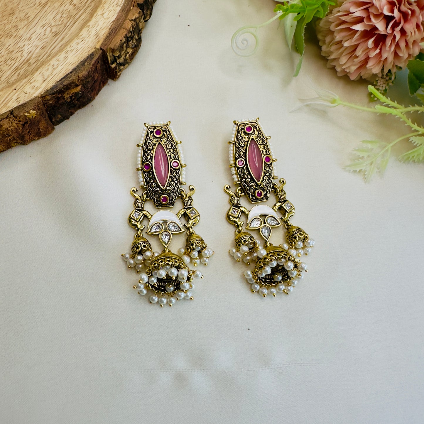 Three Jhumki Earrings