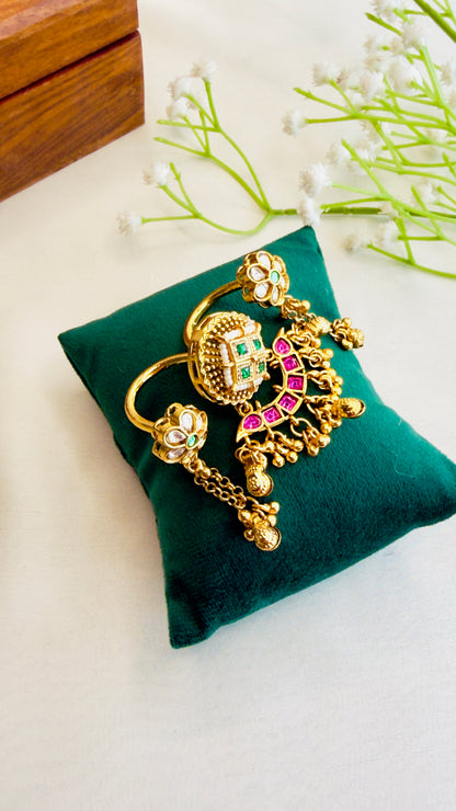 Double finger Multicolor Ring