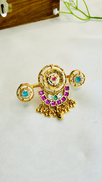 Double Finger Multicolor Ring