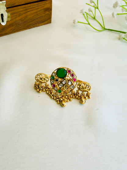 Multicolor Double finger Rajawadi Ring