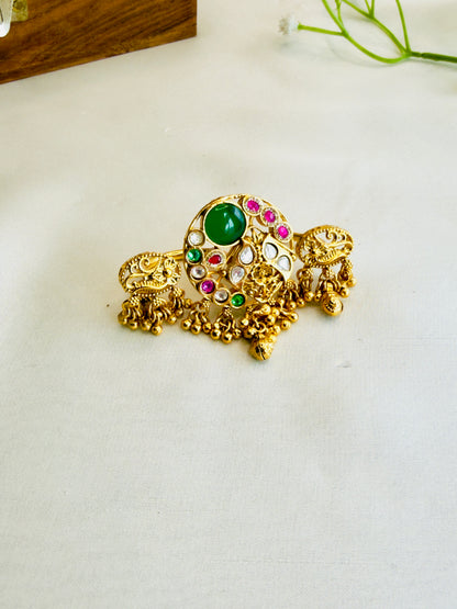 Multicolor Double finger Rajawadi Ring