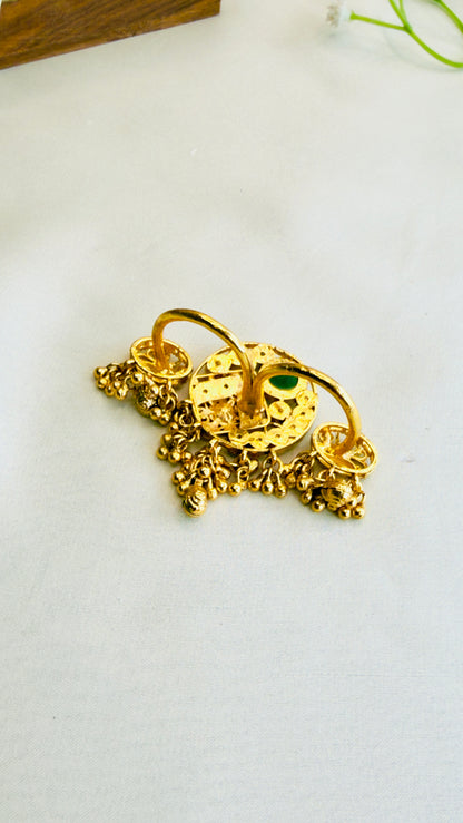 Multicolor Double finger Rajawadi Ring