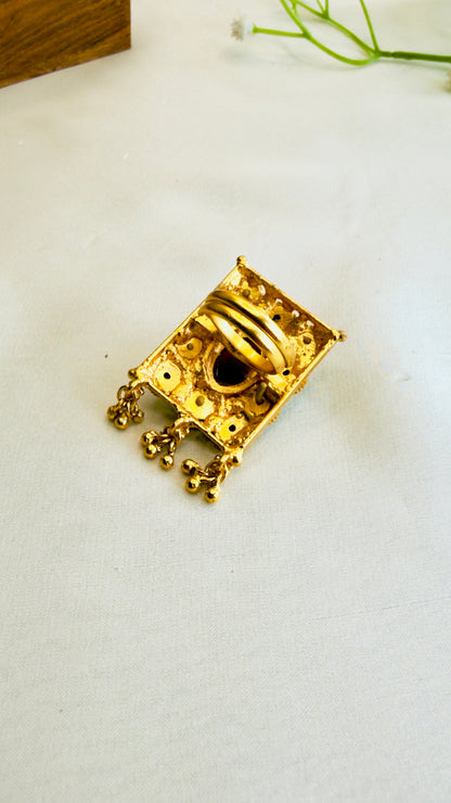 Square Kundan Ring