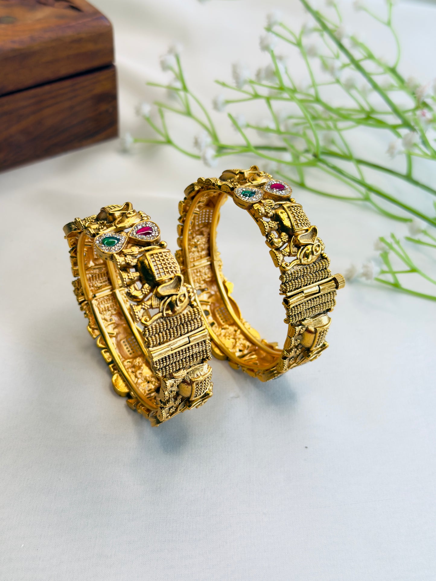 Elephant Motif Rajwadi Bangles