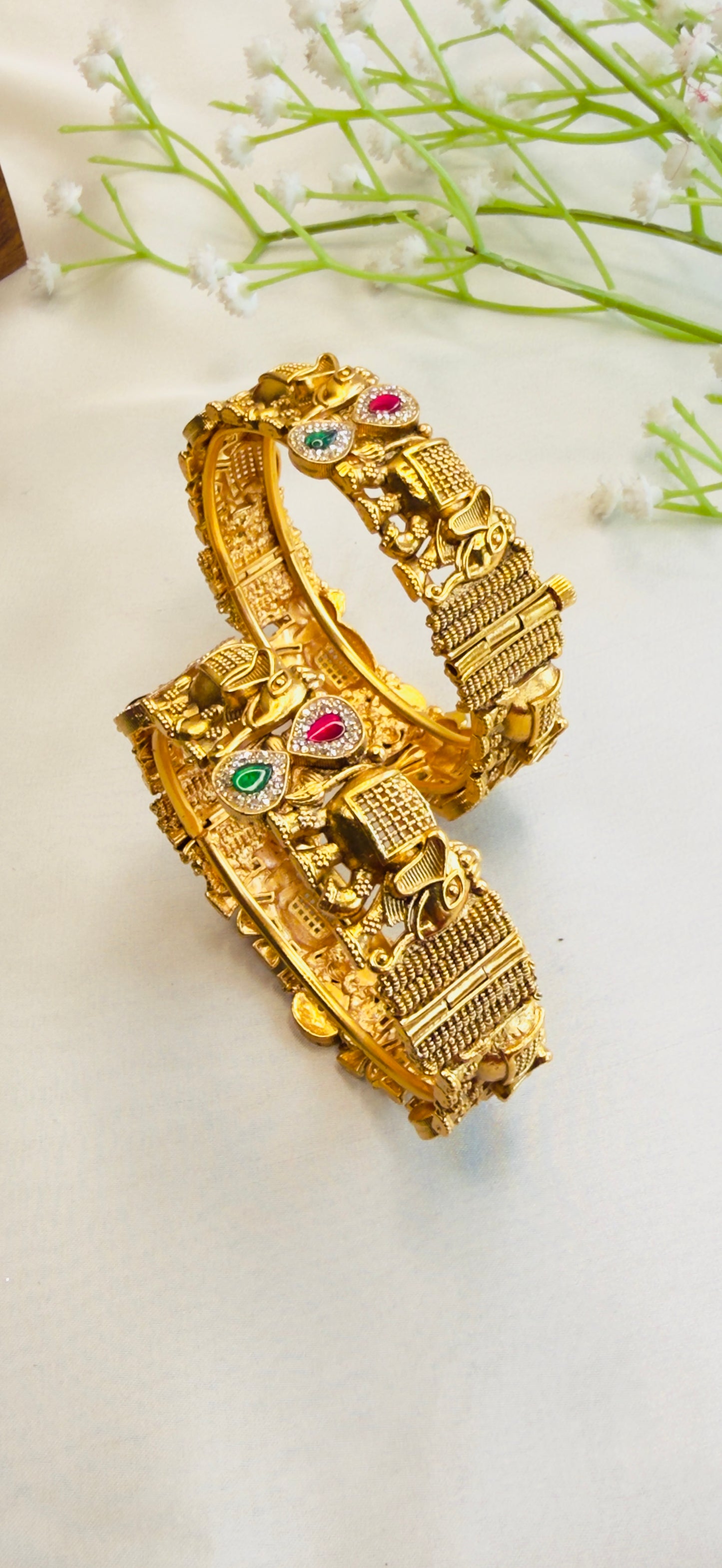 Elephant Motif Rajwadi Bangles
