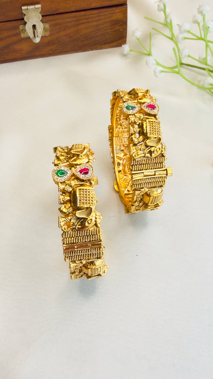 Elephant Motif Rajwadi Bangles