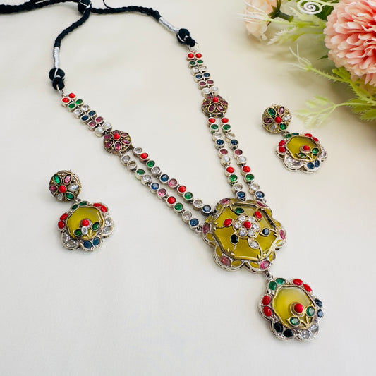 Long Multicolor Necklace Set