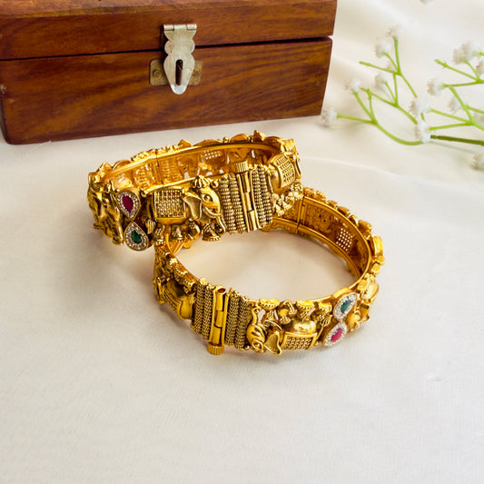 Elephant Motif Rajwadi Bangles