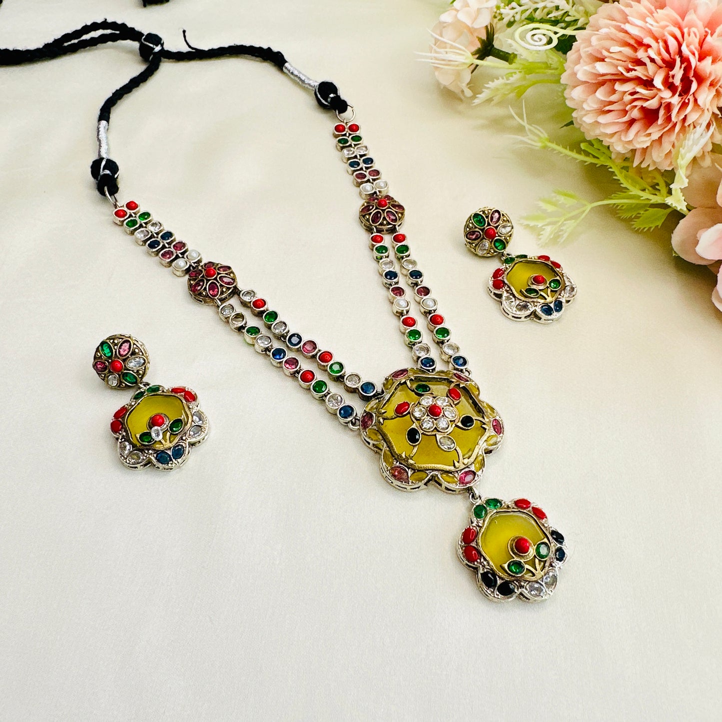 Long Multicolor Necklace Set