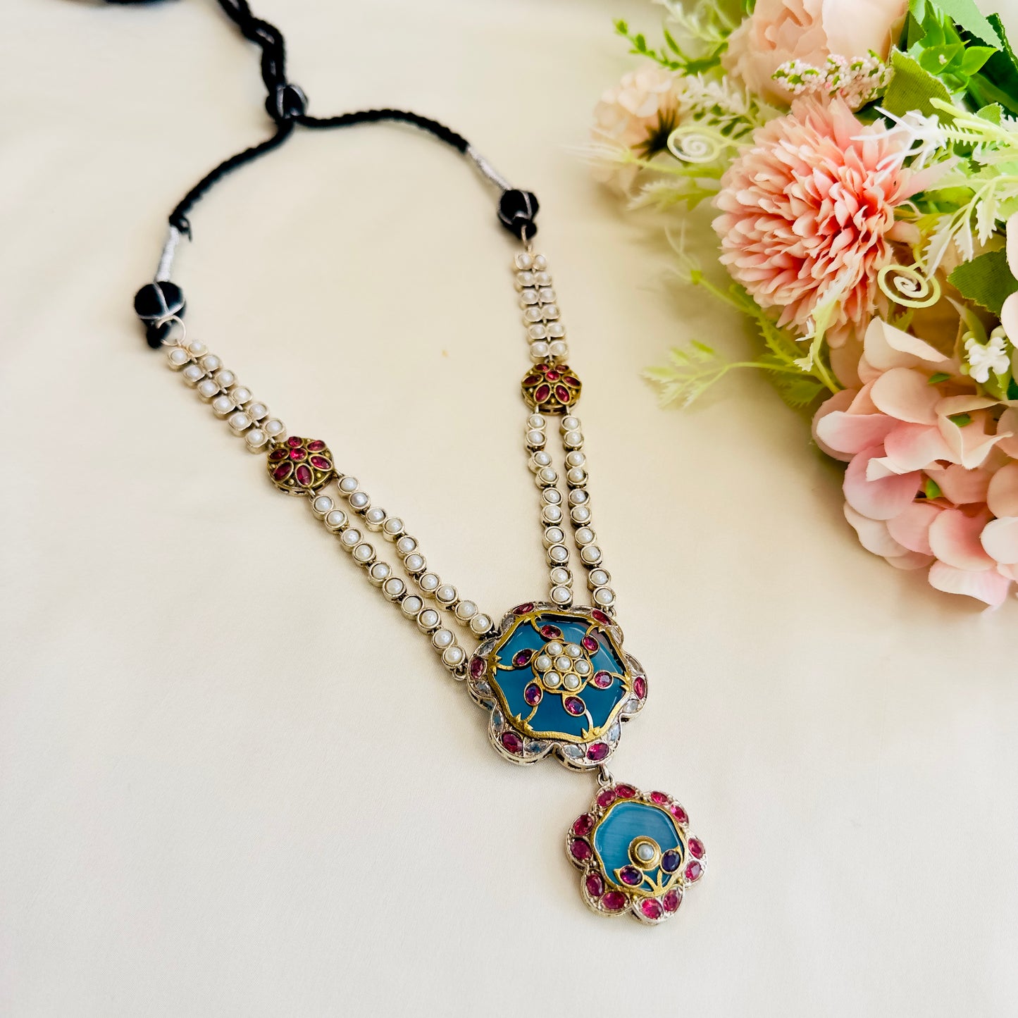 Long Multicolor Necklace Set