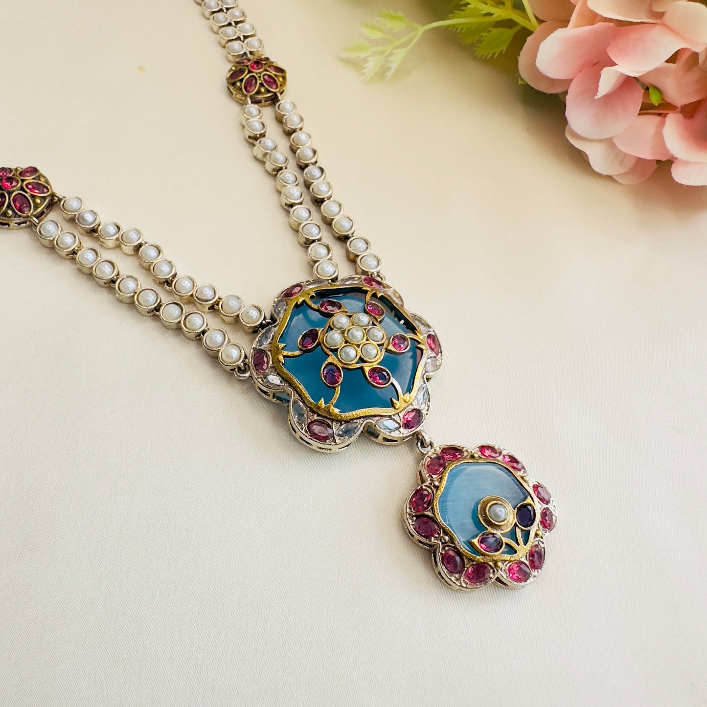 Long Multicolor Necklace Set