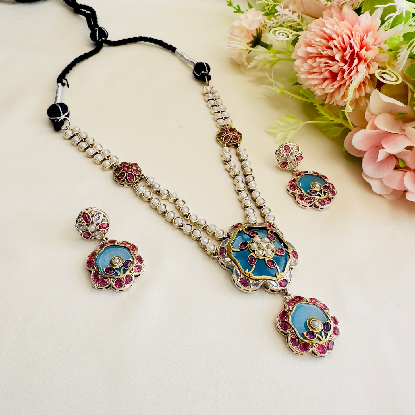 Long Multicolor Necklace Set