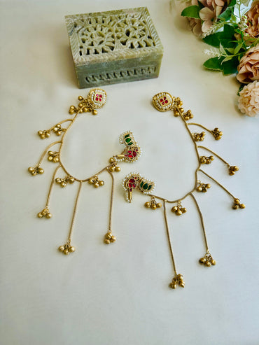 Pachi Stud Earrings with Ear Chain