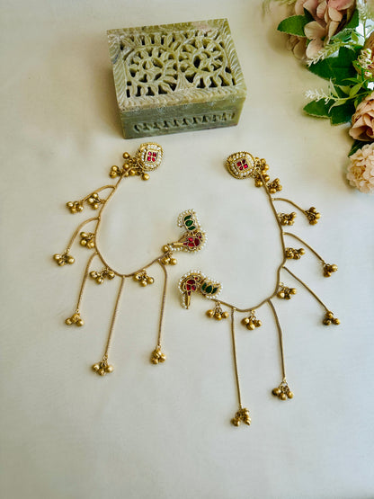 Pachi Stud Earrings with Ear Chain