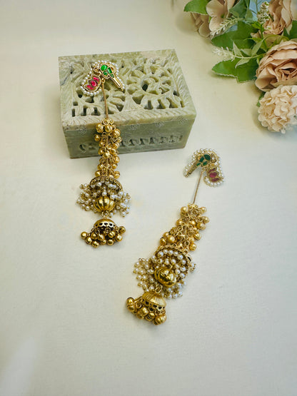 Multicolor Pachi Kundan Kashmiri Jhumka Earrings