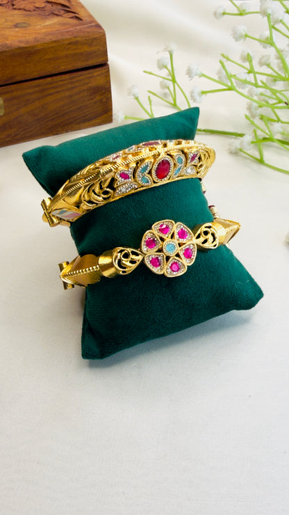 Flower Design Sorowski Bangles