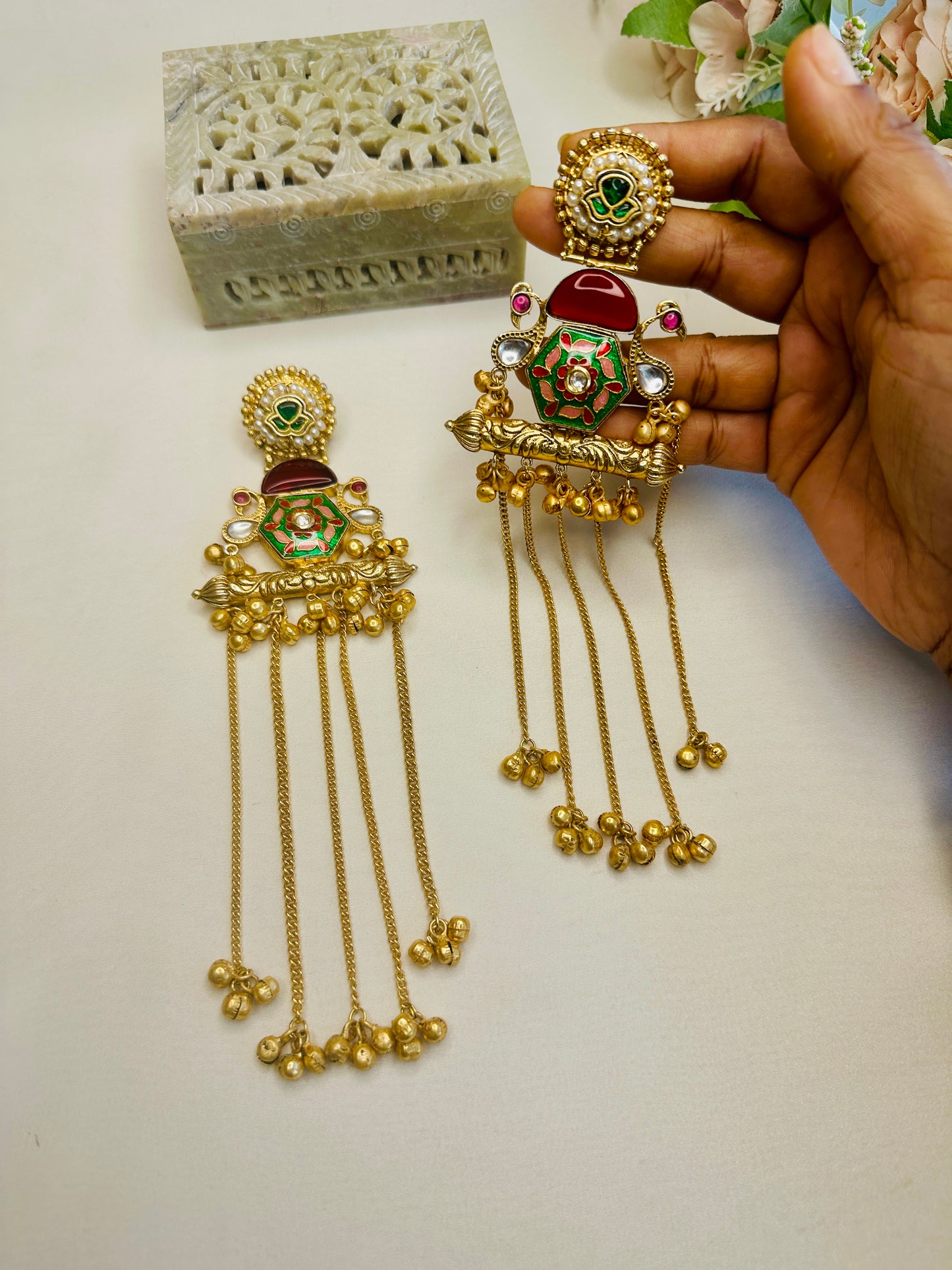 Multicolor Meenakari Kashmiri Earrings
