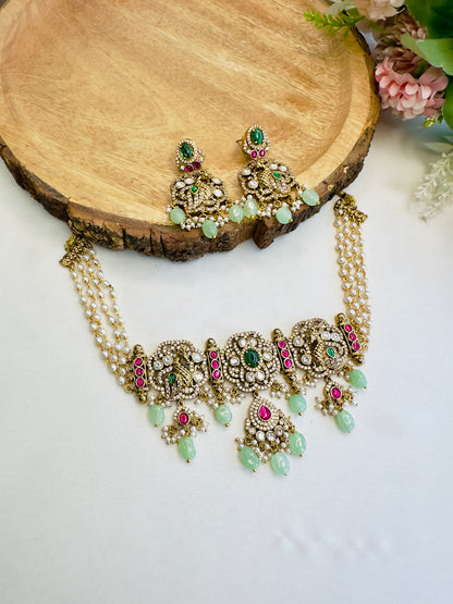 Three Small Pendant Choker Set