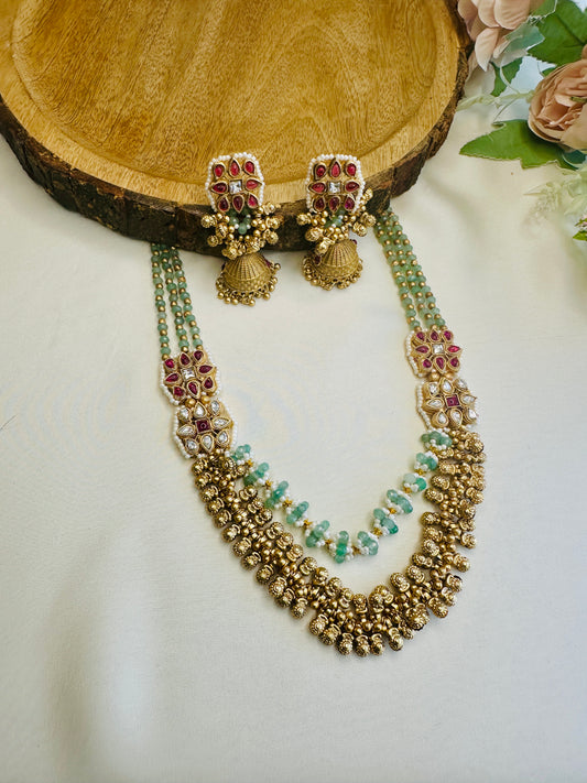 Four Side Broach Necklace Set