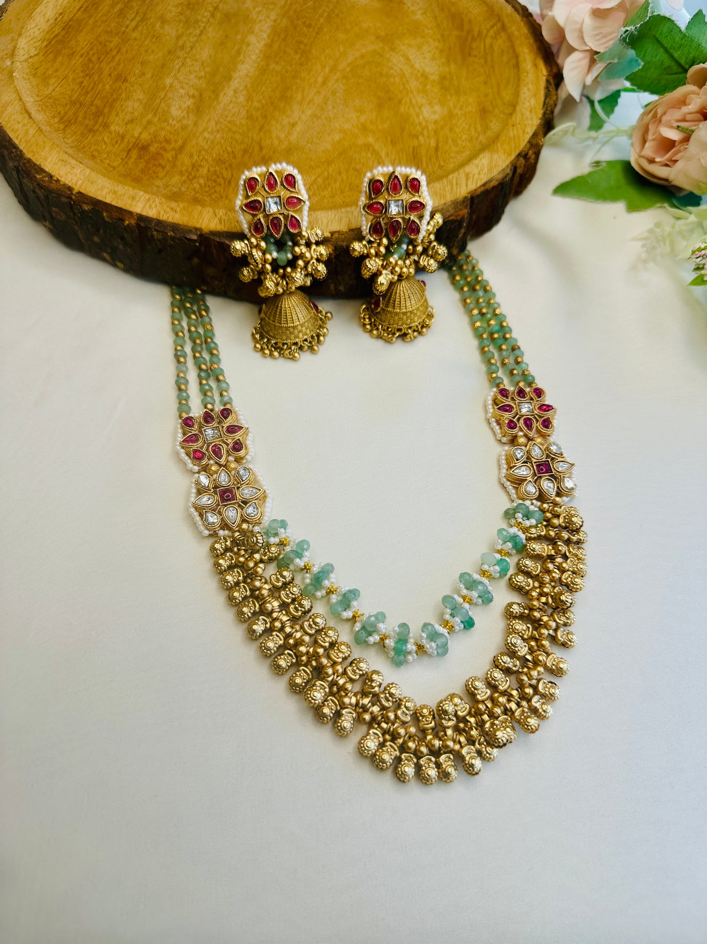 Four Side Broach Necklace Set