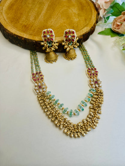 Four Side Broach Necklace Set