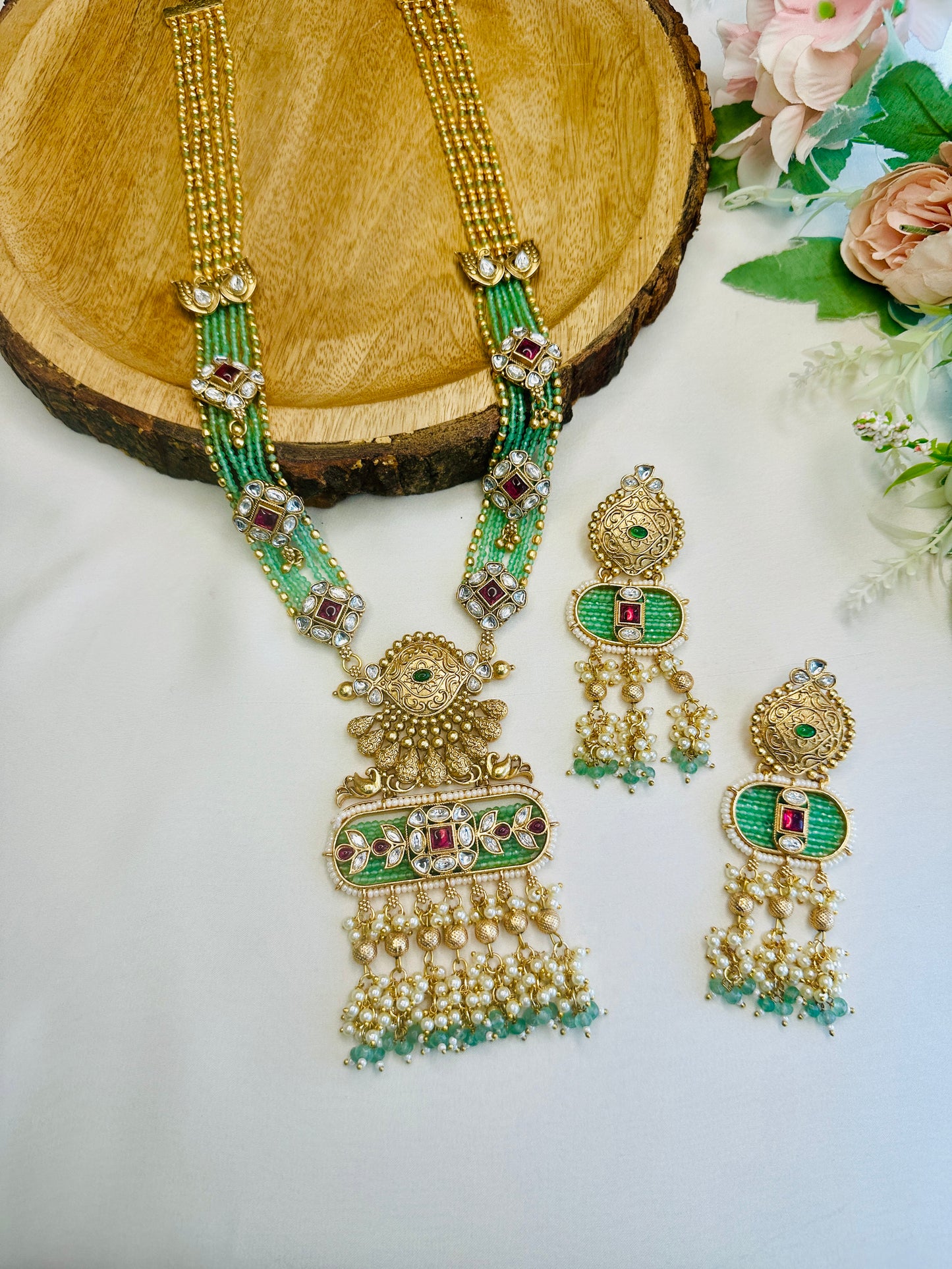 Mint Long Necklace Set